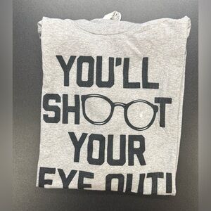 Gray Graphic T-Shirt with Black Text